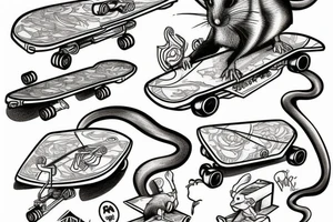 rat on skateboard tattoo idea