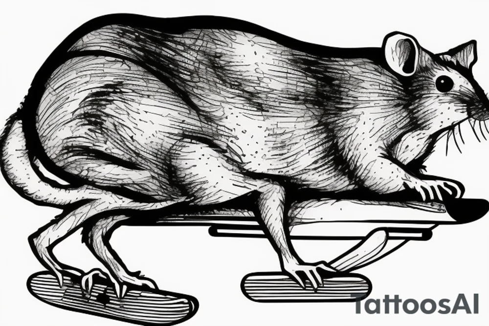 rat on skateboard tattoo idea