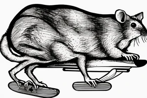 rat on skateboard tattoo idea