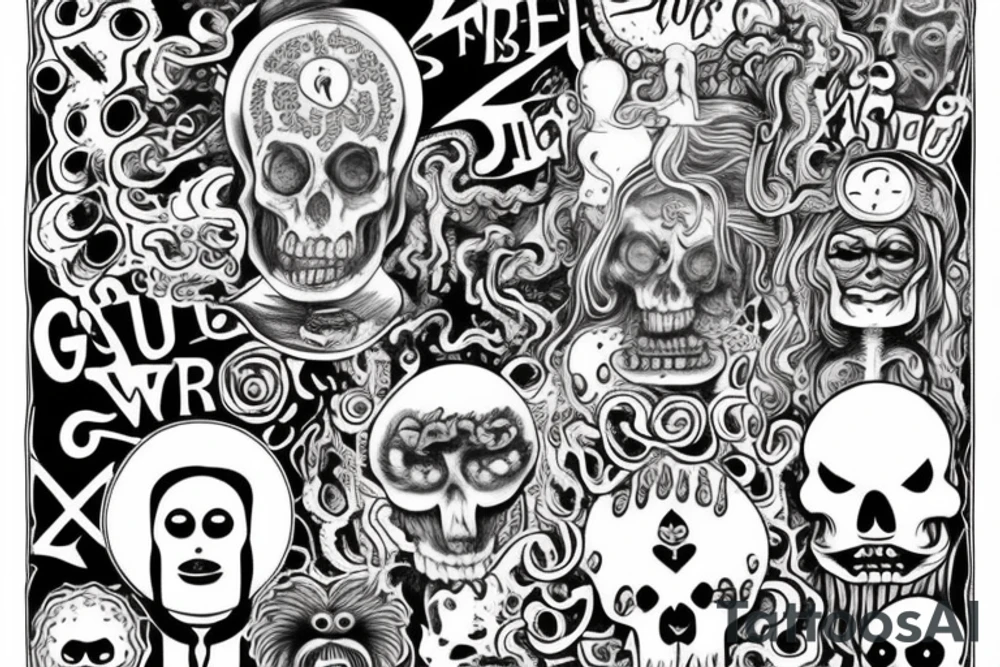 The quote "When the going gets weird, the weird turn pro" in DEADman font tattoo idea