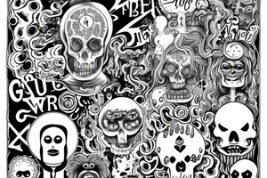 The quote "When the going gets weird, the weird turn pro" in DEADman font tattoo idea