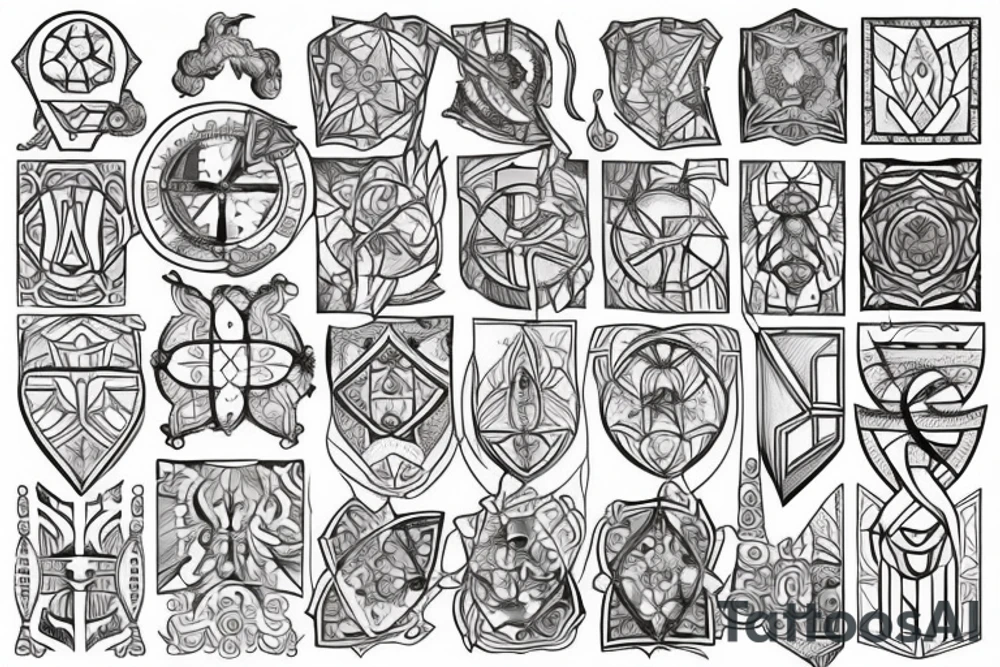 Excalibur in stone tattoo idea