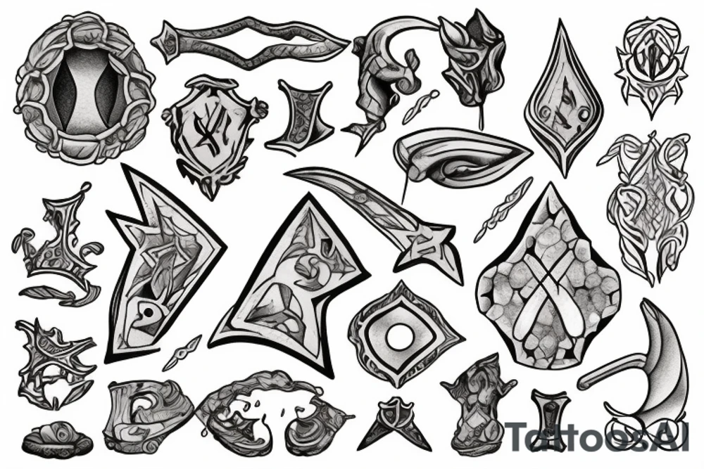 Excalibur in stone tattoo idea