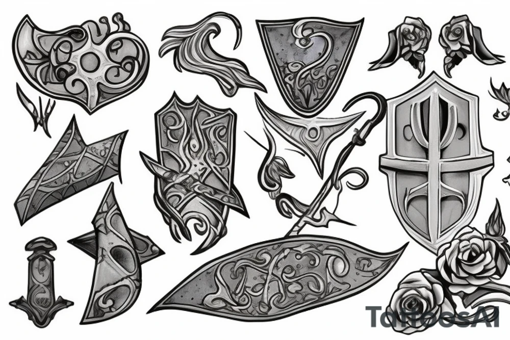 Excalibur in stone tattoo idea