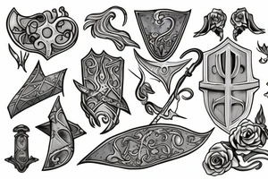 Excalibur in stone tattoo idea