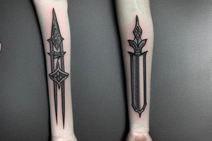 King Arthur's sword Excalibur in stone tattoo idea