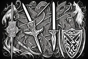 King Arthur's sword Excalibur tattoo idea