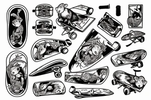 rat on skateboard tattoo idea