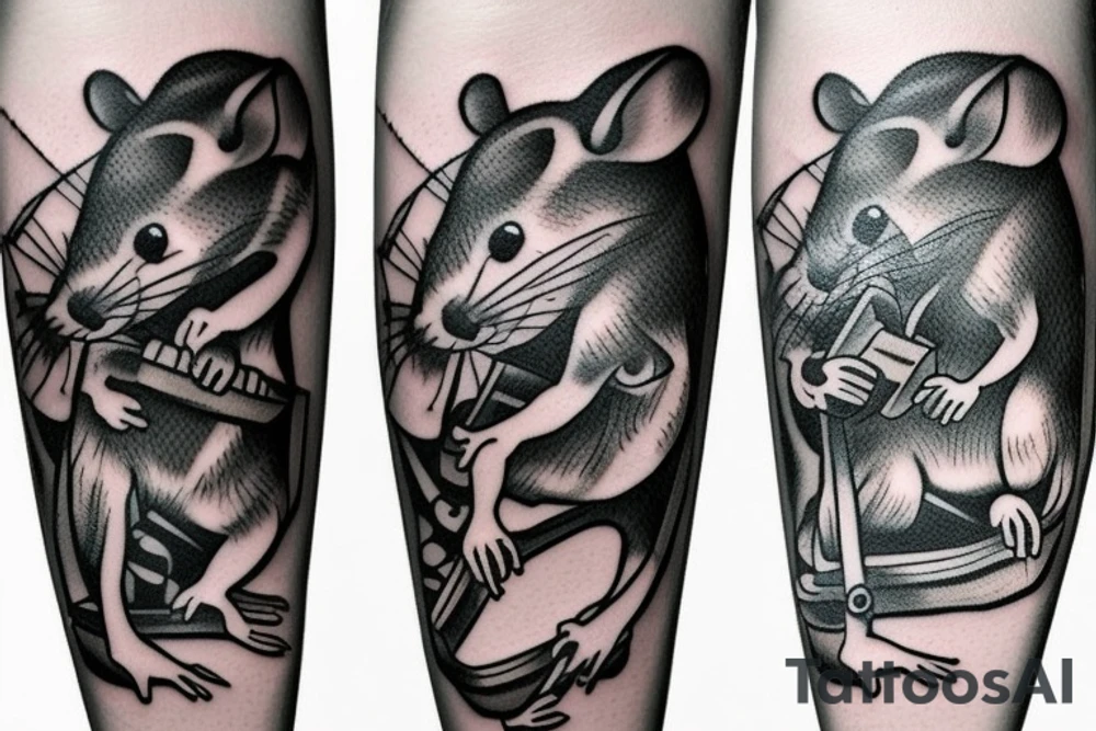rat on skateboard tattoo idea