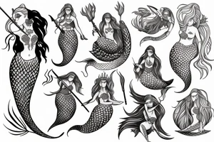 Mermaid warrior tattoo idea