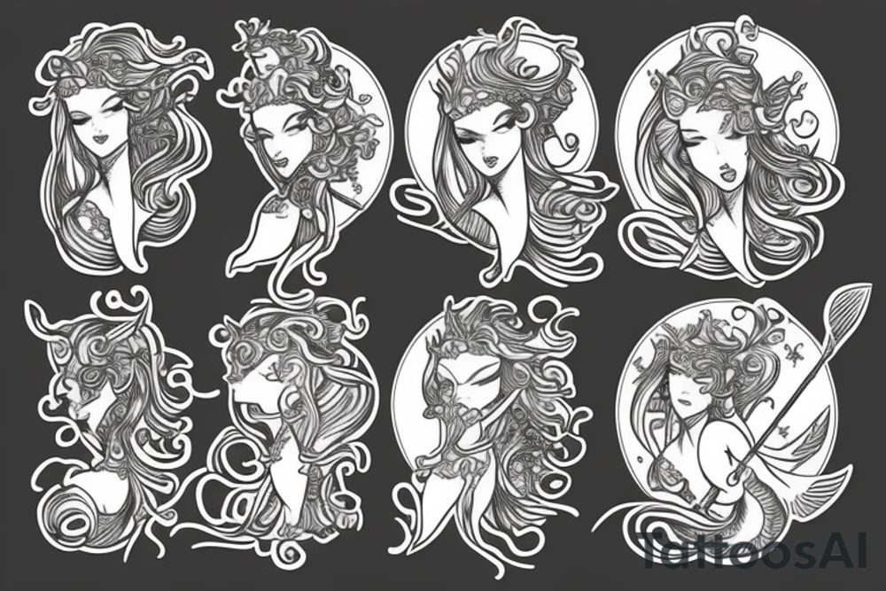 Mermaid warrior tattoo idea