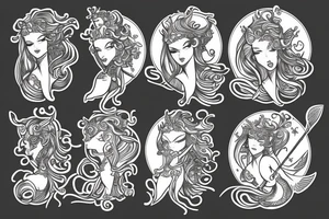 Mermaid warrior tattoo idea
