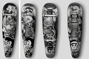 rat on skateboard tattoo idea