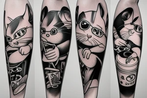 rat sit on skateboard tattoo idea