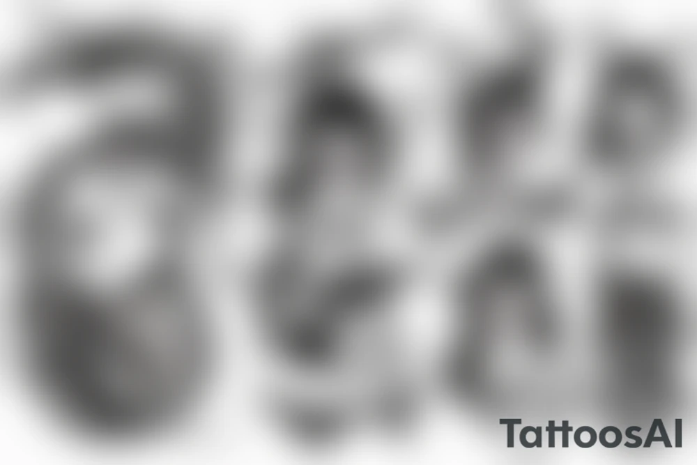 Fat Mermaid warrior with trident tattoo idea
