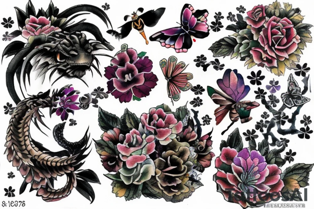 需要两套情路纹身 纹身图片是蝴蝶，男女各一半 tattoo idea