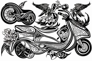 Modern looking scooter tattoo idea