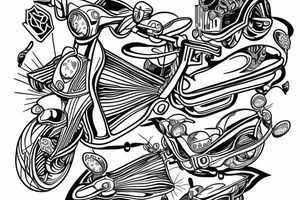 Modern looking scooter tattoo idea