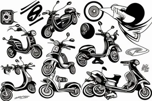 Modern looking scooter tattoo idea