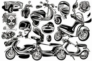 Modern looking scooter tattoo idea