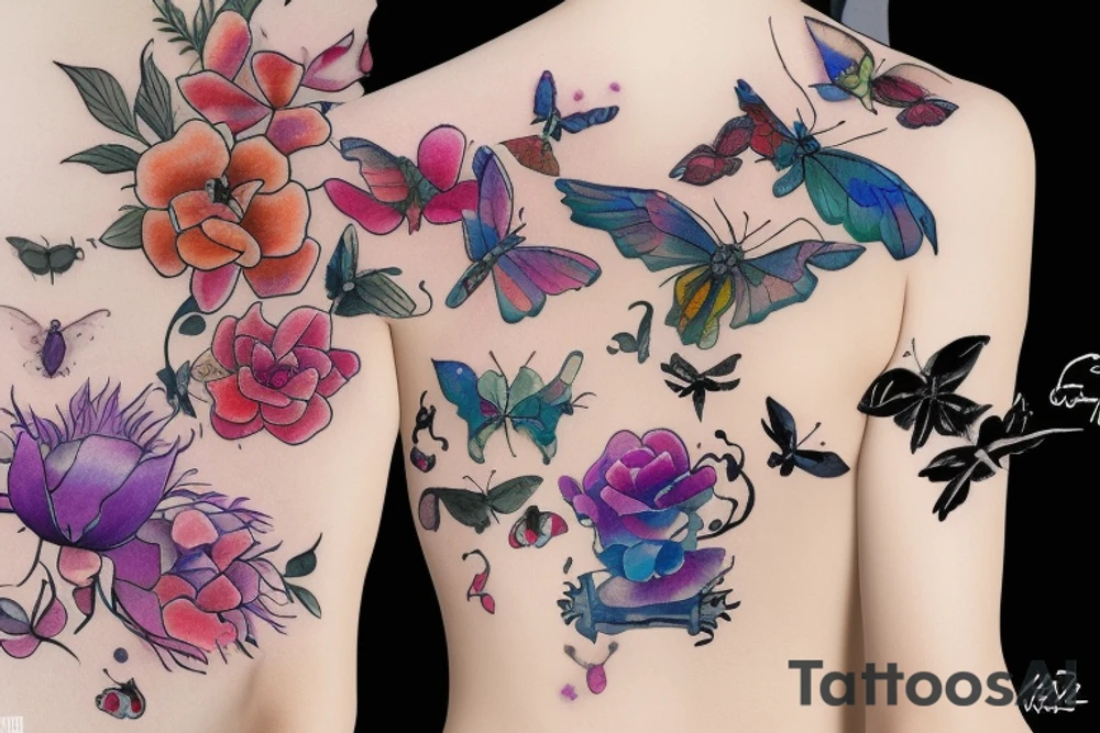 蝴蝶情侣纹身 tattoo idea