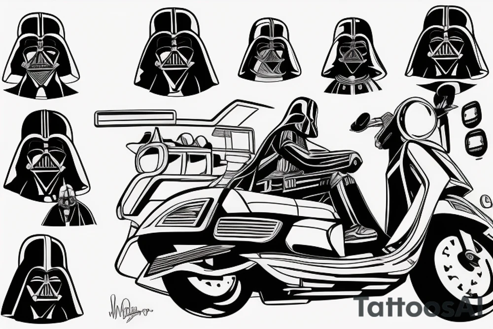 Darth Vader driving a scooter tattoo idea
