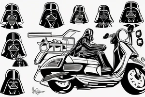 Darth Vader driving a scooter tattoo idea