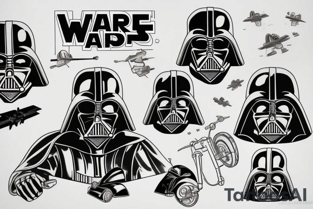Darth Vader driving a scooter tattoo idea