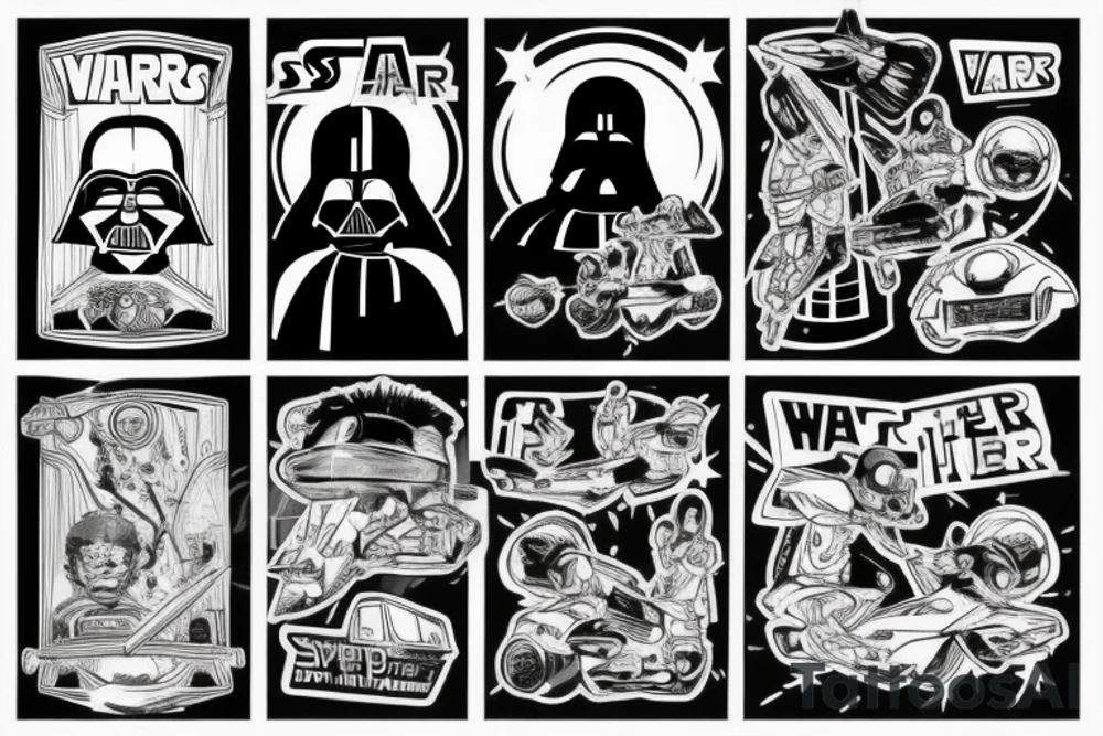 Darth Vader driving a scooter in space tattoo idea