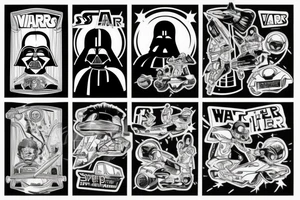 Darth Vader driving a scooter in space tattoo idea