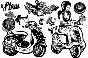 Prensen Leia riding a scooter tattoo idea