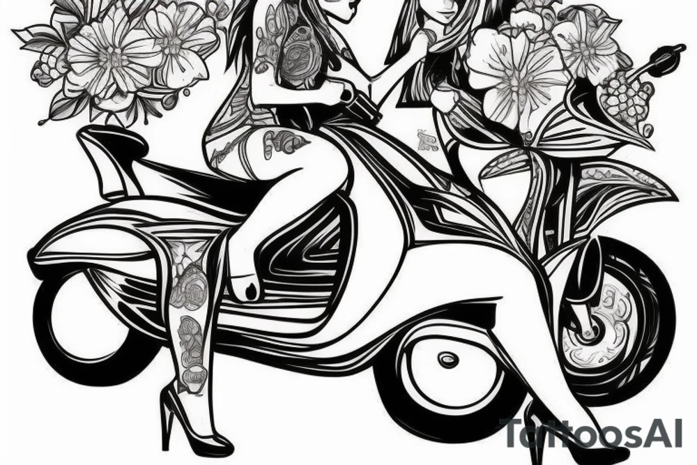 Prenses Leia riding a scooter tattoo idea