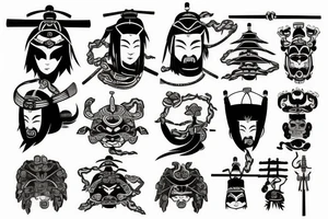 japanese samurai tattoo idea