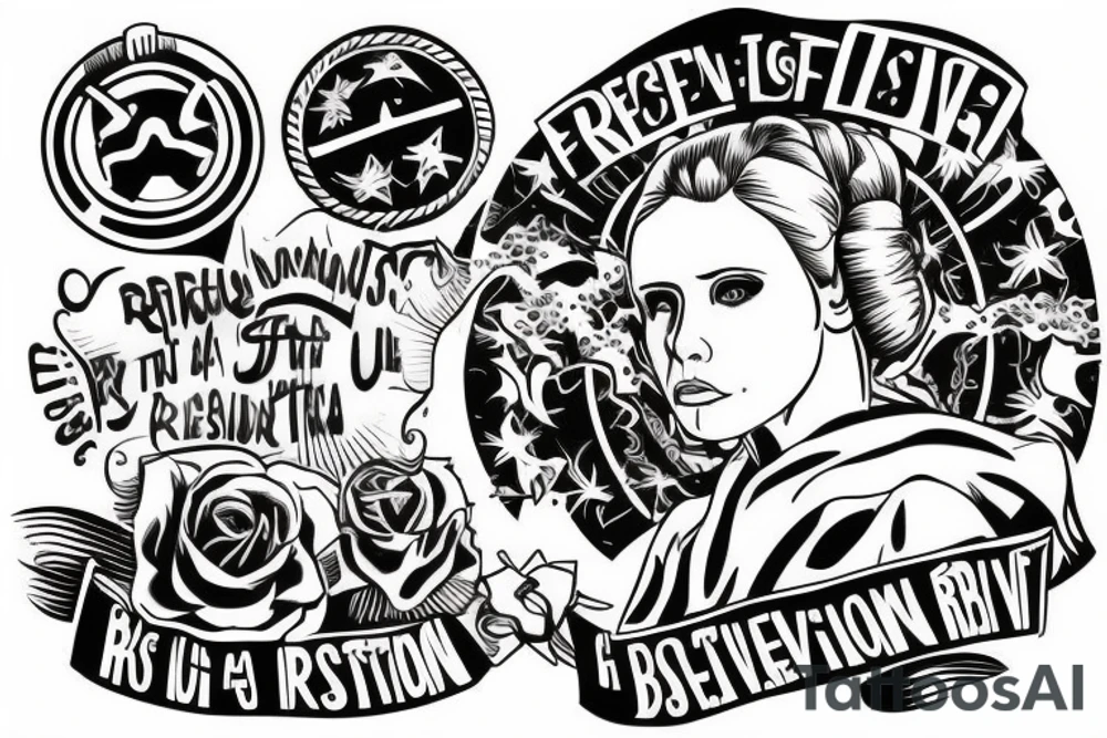 Prenses Leia resistting the order doing a revolution tattoo idea