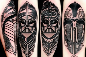 Jedi vs sith Light sabers clashing tattoo idea