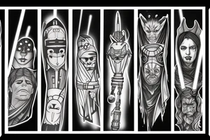 Jedi vs sith Light sabers clashing tattoo idea