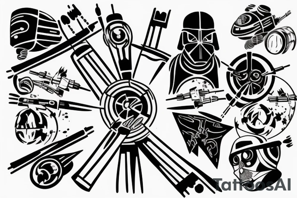 Lightsabers clashing tattoo idea