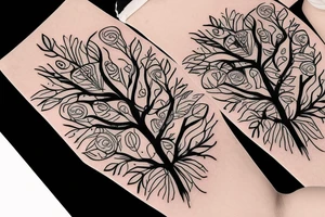 Line tree little pine tattoo idea