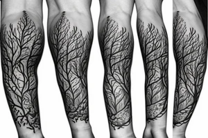 Line tree little pine tattoo idea