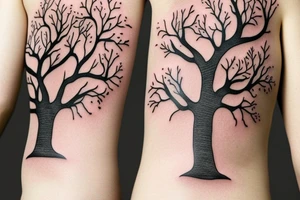 Line tree little pine tattoo idea