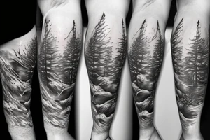 Pine tree little pines assassin's creed whiskey mermaid tattoo idea