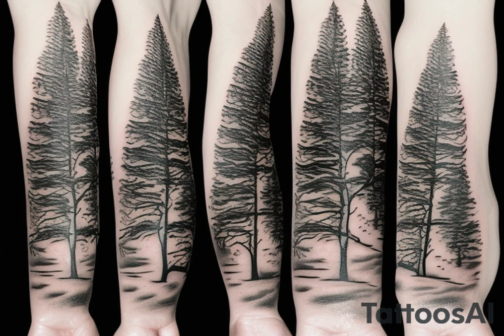 Pine tree tattoo idea