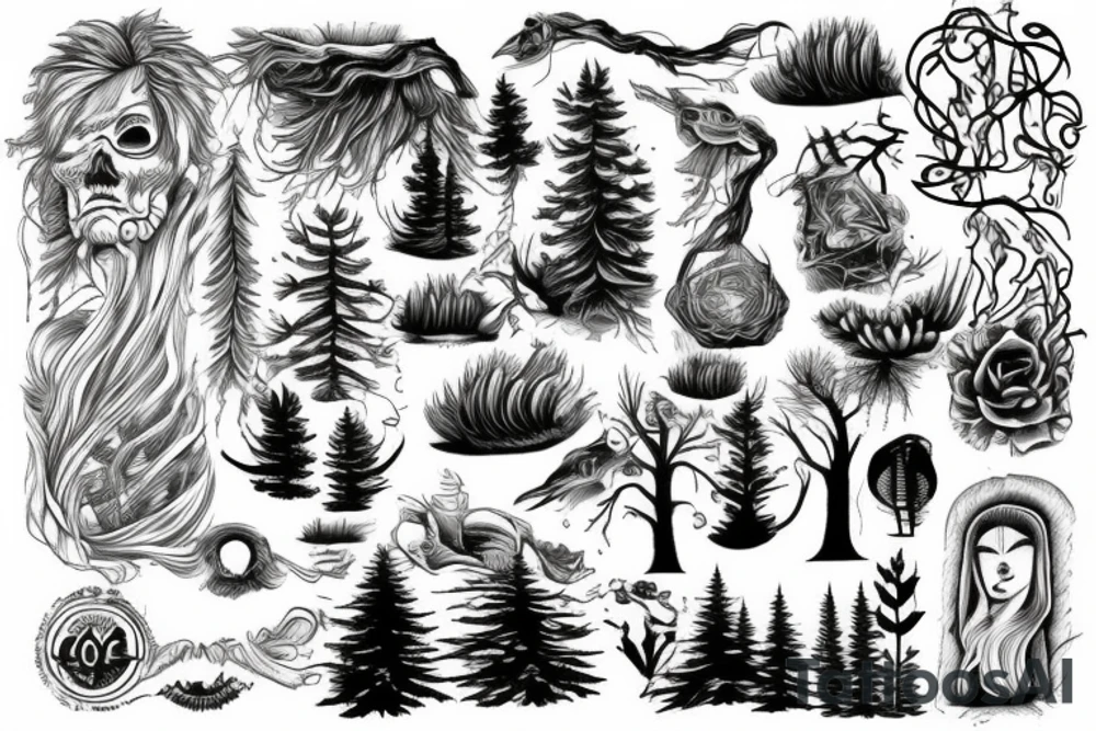 Pine tree tattoo idea