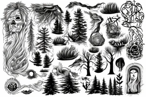 Pine tree tattoo idea