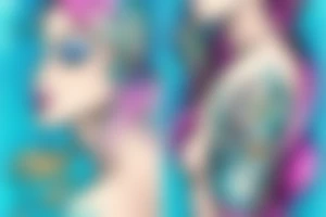 Mermaid in deep sea with Pastel colours tattoo idea
