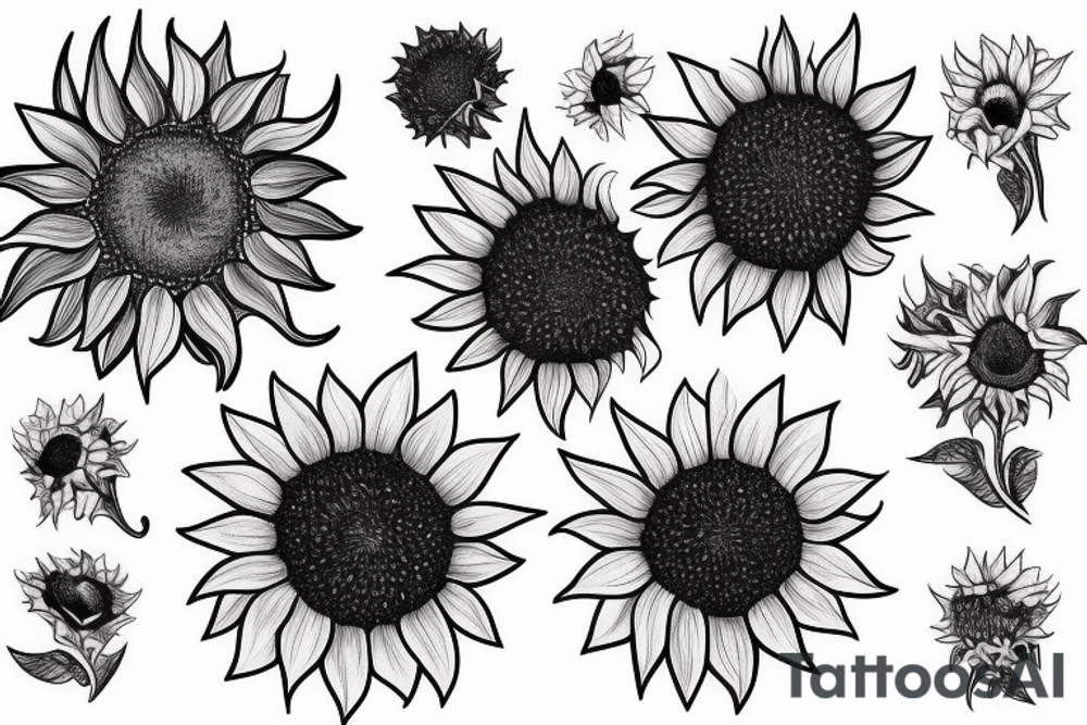 Sunflower in space tattoo idea
