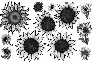 Sunflower in space tattoo idea