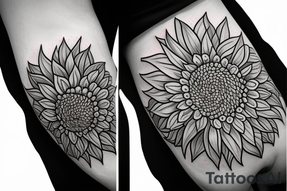 Sunflower in space tattoo idea