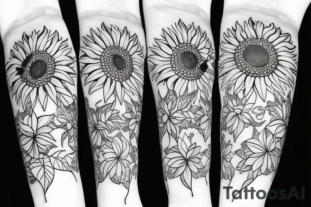 Sunflower in space tattoo idea