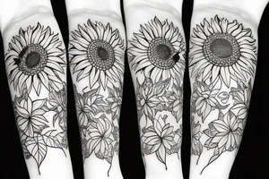 Sunflower in space tattoo idea
